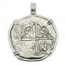 Sao Jose shipwreck coin in white gold pendant