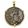 325 - 310 BC Pan bronze coin in gold pendant