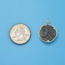 Pendant size next to a Quarter
