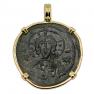 1078-1081 Byzantine Jesus Christ coin in gold pendant