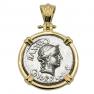 83 BC Venus denarius in gold pendant