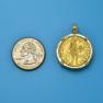 Pendant size next to a Quarter