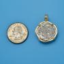 Pendant size next to a Quarter