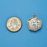 Pendant size next to a Quarter