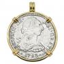 El Cazador treasure coin in gold pendant