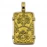 Japanese nibu-kin coin in gold pendant