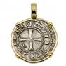 1163-1188 Crusader coin in gold pendant