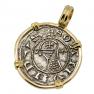 Antioch Crusader denier in gold pendant