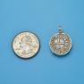 Pendant size next to a Quarter