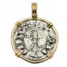 Antioch Crusader denier in gold pendant