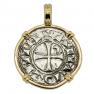 1163-1188 Crusader coin in gold pendant