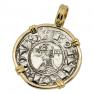 Antioch Crusader denier in gold pendant