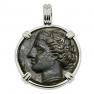 274-269 BC Persephone coin in white gold pendant