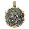 261-240 BC Poseidon tetras coin in gold pendant