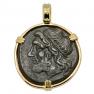 261-240 BC Poseidon tetras coin in gold pendant