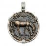 AD 250-268 Horse coin in white gold pendant 
