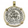 57-35 BC King Azes horseman coin in gold pendant