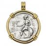 Athena with spear and shield holding Nike