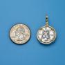 Pendant size next to a Quarter