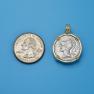 Pendant size next to a Quarter