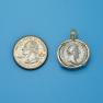 Pendant size next to a Quarter