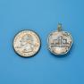 Pendant size next to a Quarter