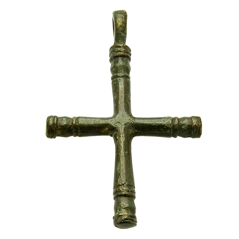 Byzantine style Bronze Cross pendant. 