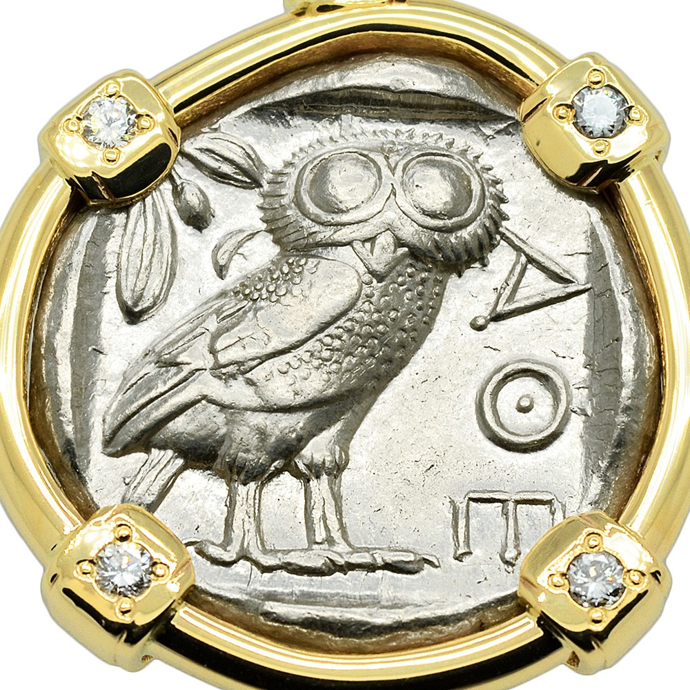 USED Greek coin. 1€ Year 2010 Athenian Tetradrachm OWL Symbol of Wisdom & Luck 