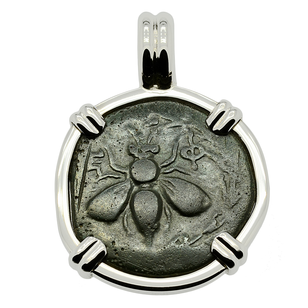 Rare Greek Ephesus Bee Coin Gold Pendant