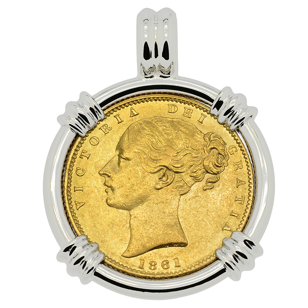 1861 Queen Victoria British Sovereign Necklace