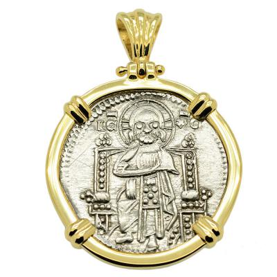 1329-1339 Jesus Christ grosso in gold pendant