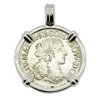 1666 Italian shipwreck luigino in white gold pendant