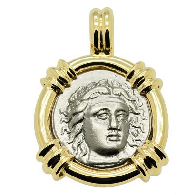 SOLD Apollo and Zeus Drachm Pendant. Please Explore Our Greek Pendants For Similar Items.