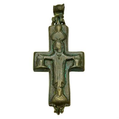 SOLD Byzantine Enkolpion Bronze Cross Pendant. Please Explore Our Byzantine Category For Similar Items.