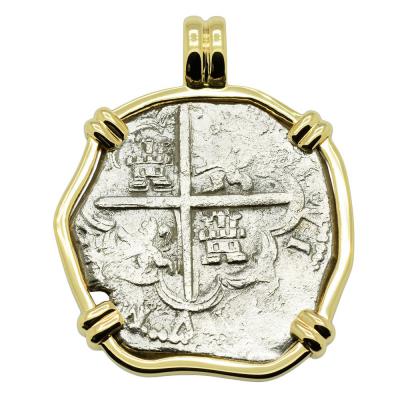 1622 Sao Jose Shipwreck Coin in gold pendant