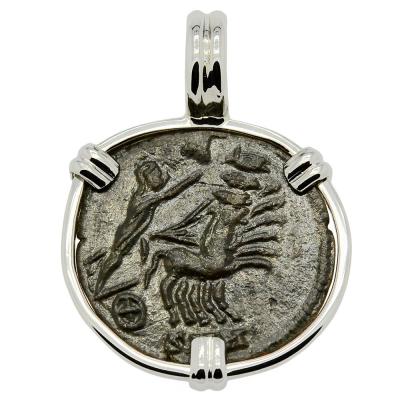 Constantine Hand of God coin in white gold pendant