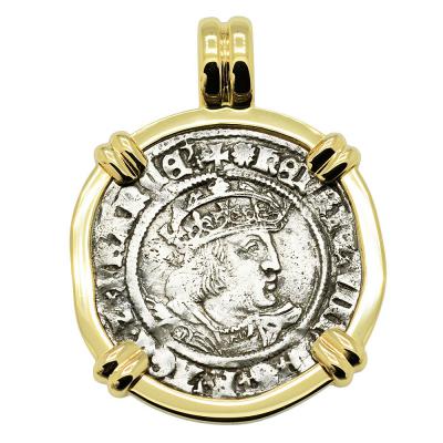 1526-1544 King Henry VIII groat in gold pendant