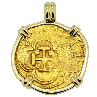 1598-1613 Spanish 4 escudos in gold pendant