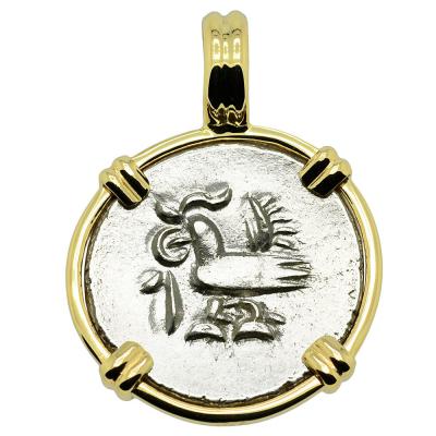 Cambodian Hamsa Bird fuang in gold pendant