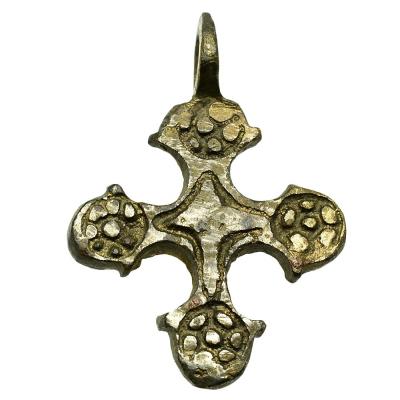 6th-9th Century Byzantine bronze rosettes cross