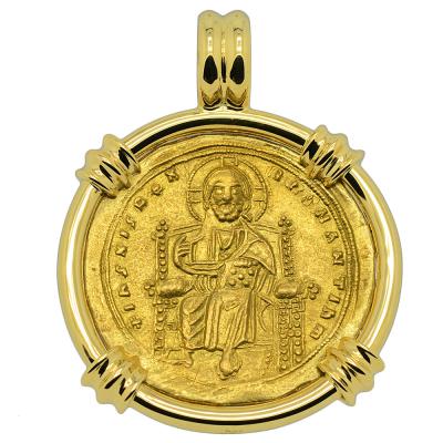 1028-1034 Jesus Christ gold coin in 18k pendant