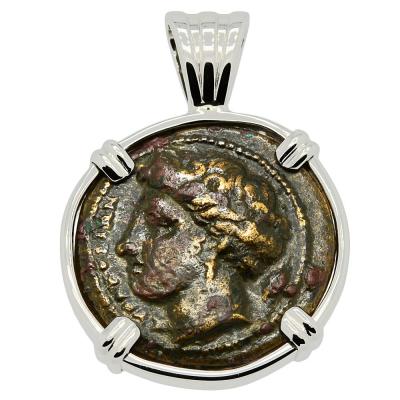 317-310 BC Persephone coin in white gold pendant