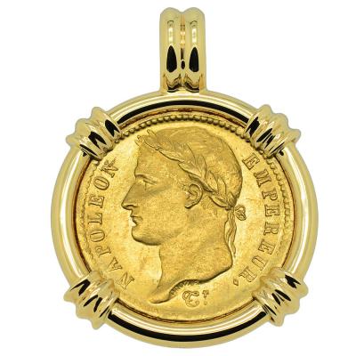 1811 Napoleon 20 francs coin in gold pendant
