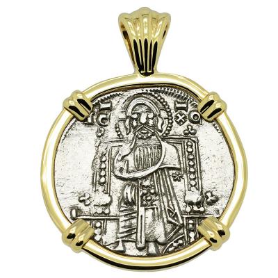 1312-1328 Jesus Christ grosso in gold pendant