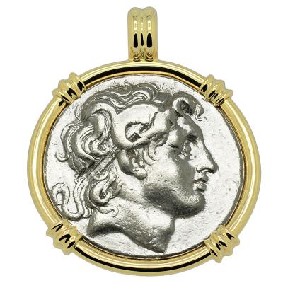 297-281 BC Alexander the Great coin in gold pendant