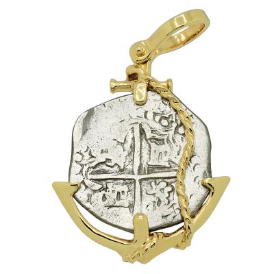 1598-1610 Spanish 2 reales gold anchor pendant