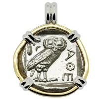 Owl and Athena Tetradrachm Pendant