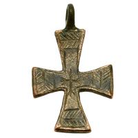 Byzantine Empire 6th-10th century, bronze cross pendant.