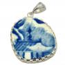 British Pottery Artifact in silver pendant