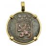 SOLD Dutch VOC Duit Pendant. Please Explore Our Colonial European Pendants For Similar Items.